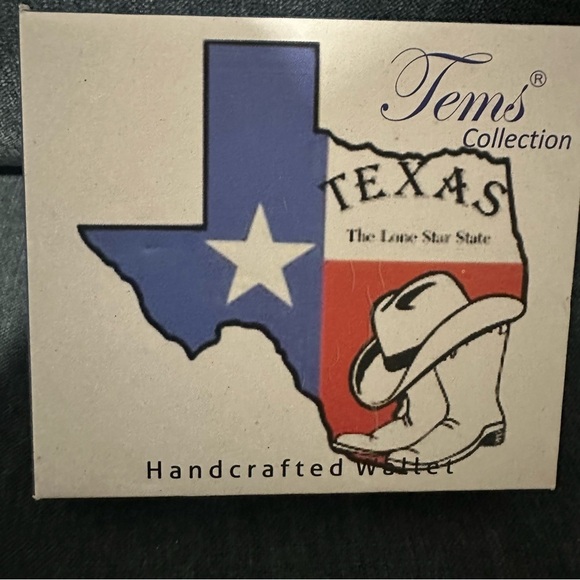 Vintage New in Box Tems Collection Texas Handcrafted Wallet - Picture 2 of 8